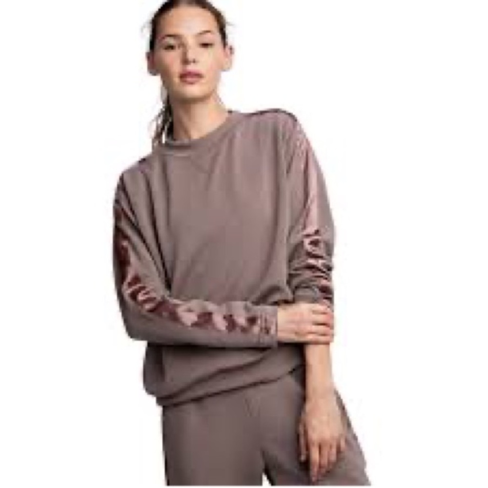 Stylus pullover satin mocha arm stripe LG viscose modal luxe loungewear favorite
